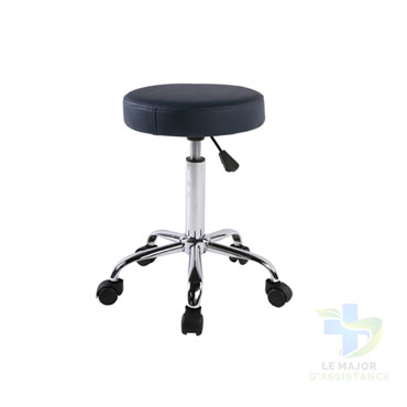 TABOURET ROND ROULANT PIETEMENT CHROME